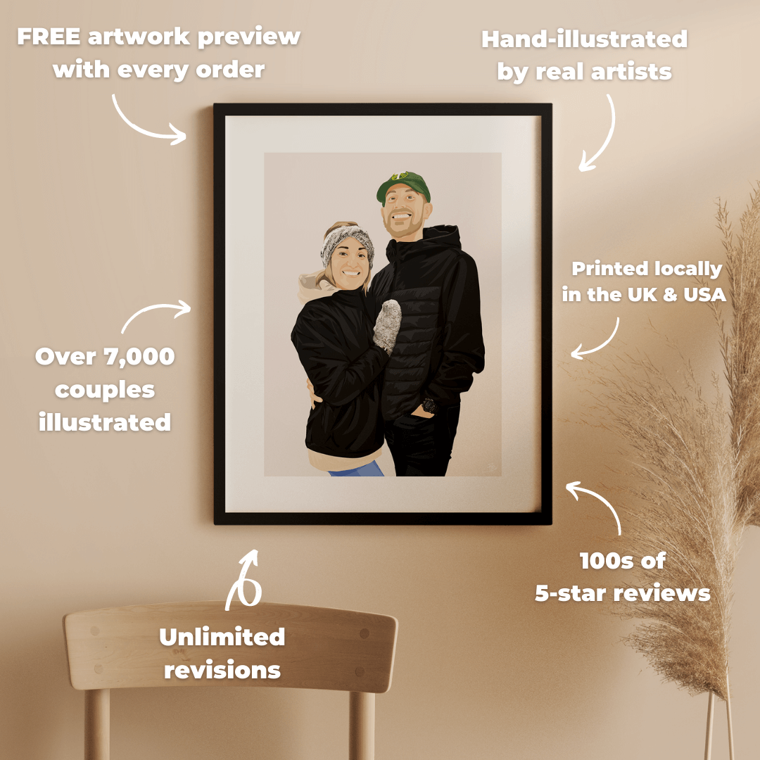 Detailed Couple Illustration – Born Beau - Main Image