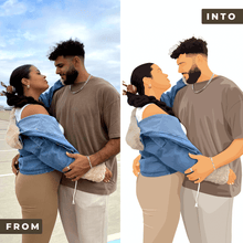 Load image into Gallery viewer, Custom Couple Illustration
